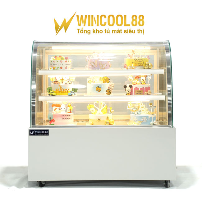 Tủ bánh kem 1m2 kính cong 3 tầng W88-1203C