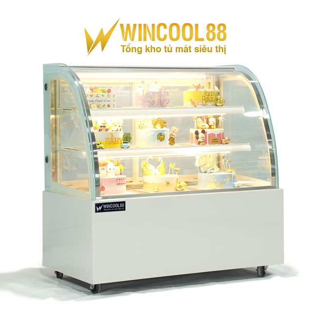 Tủ bánh kem 1m2 kính cong 3 tầng W88-1203C