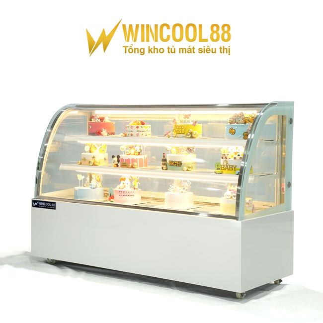 Tủ bánh kem 1m5 kính cong 3 tầng W88-1503C