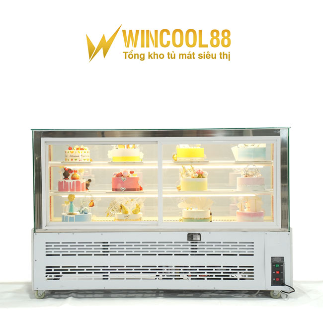 Tủ bánh kem 1m5 kính vuông 3 tầng W88-1503V