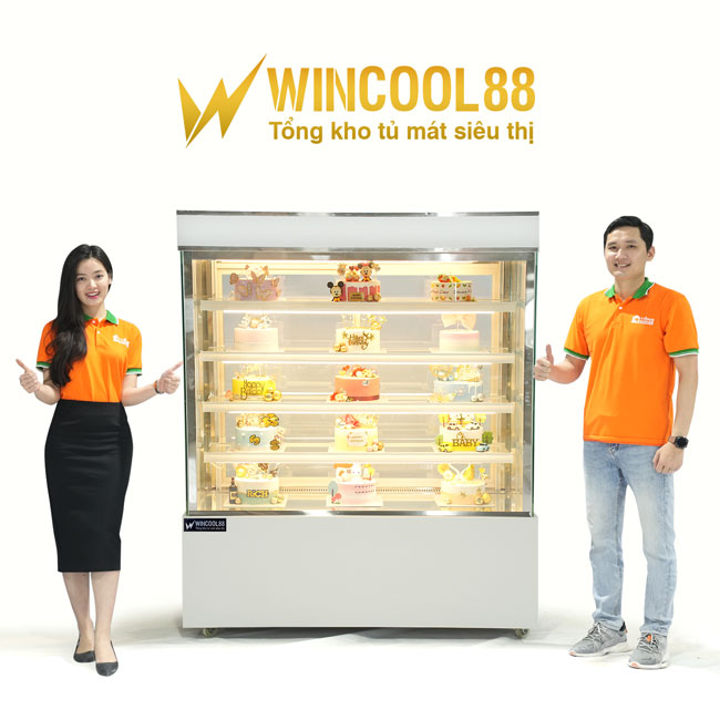 Tủ bánh kem 1m5 kính vuông 5 tầng W88-1505V