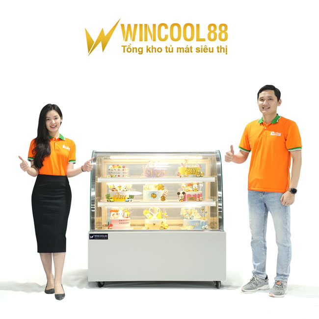 Tủ bánh 1m2 kính cong 3 tầng 