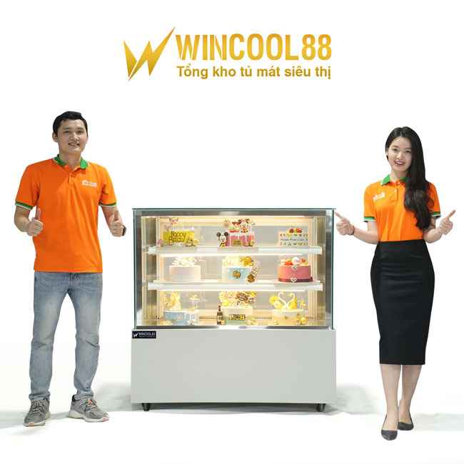 Tủ bánh 1m2 kính vuông 3 tầng