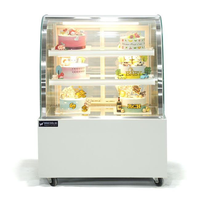 Tủ kính trưng bày bánh mini 3 tầng 90cm 