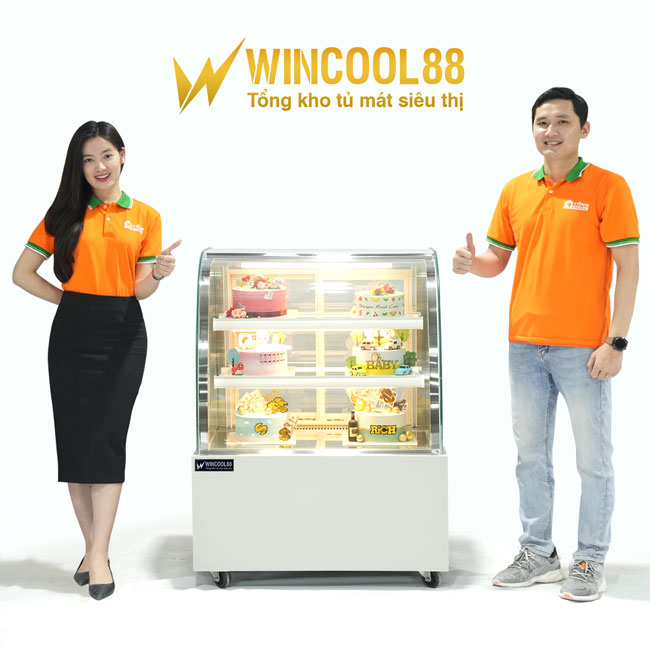 Tủ bánh 90cm kính cong