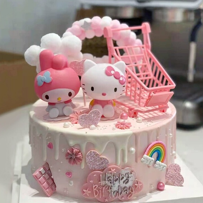 Bánh sinh nhật tạo hình 3d hello kitty gắn số 4 trang trí dễ thương tặng bé  gái  Bánh Kem Ngộ Nghĩnh